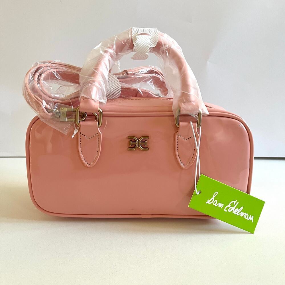 💝 SAM EDELMAN NWT Elcie Pink Patent Leather Crossbody Bag